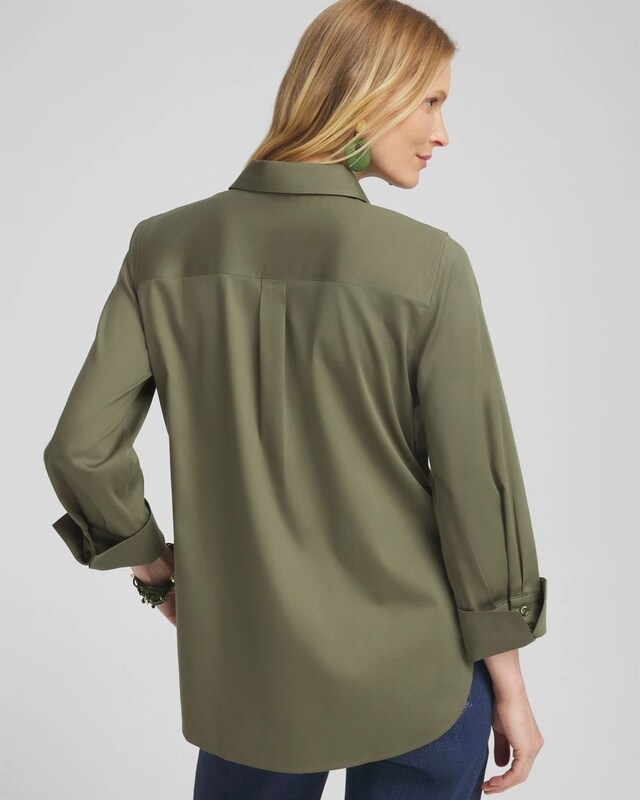 No Iron Stretch 3/4 Sleeve Shirt - image 3